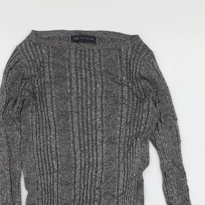 M7S Womens Grey Round Neck  Viscose Pullover Jumper Size 10