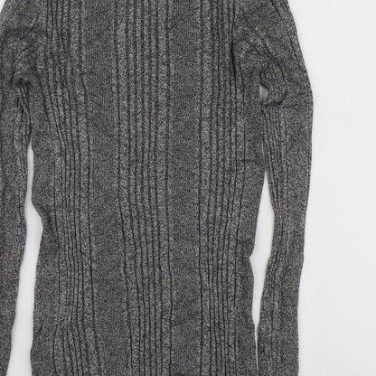 M7S Womens Grey Round Neck  Viscose Pullover Jumper Size 10