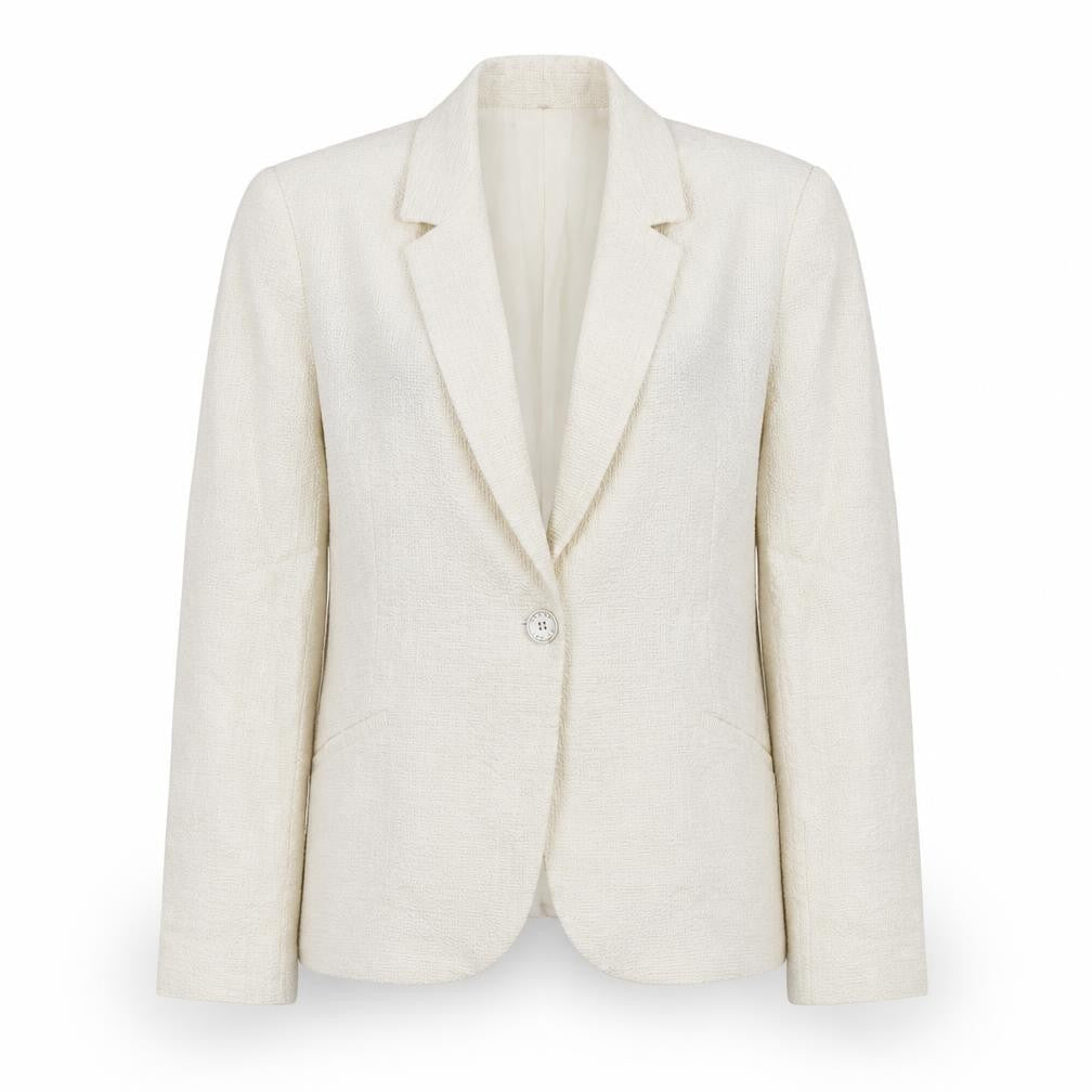 Hongo Womens Ivory  Cotton Jacket Suit Jacket Size 42