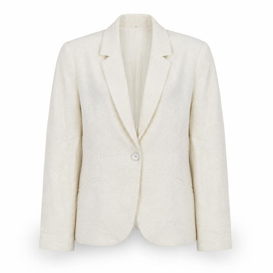 Hongo Womens Ivory  Cotton Jacket Suit Jacket Size 42