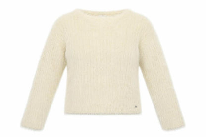 Pull&Bear Womens Beige Crew Neck  Nylon Pullover Jumper Size XS   - Cropped