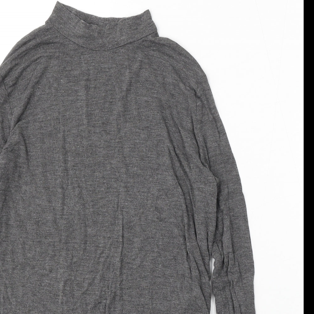 Zara Womens Grey Round Neck  Viscose Pullover Jumper Size L