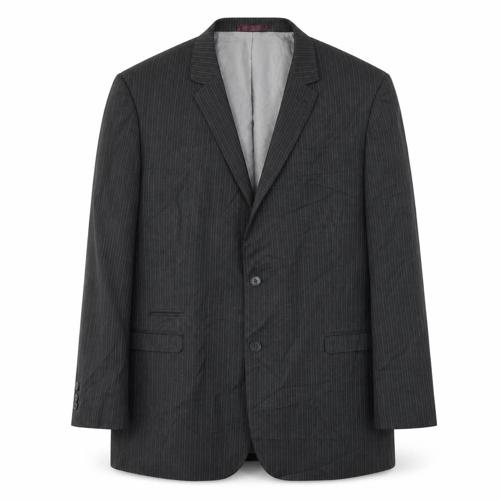 Taylor & Wright Mens Grey Striped Polyester Jacket Suit Size 48
