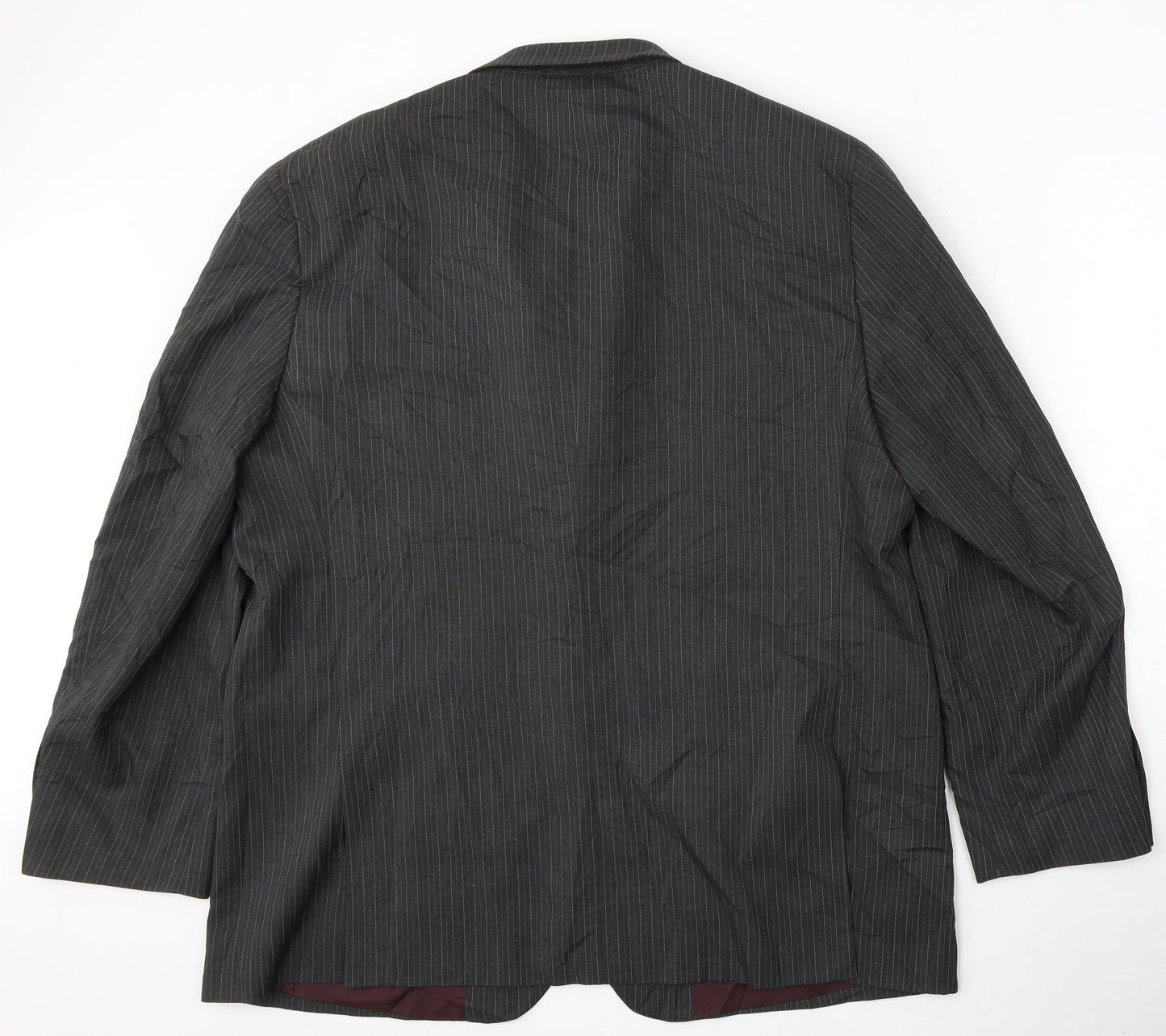 Taylor & Wright Mens Grey Striped Polyester Jacket Suit Size 48