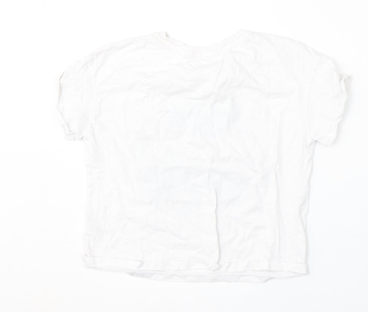 Dunnes Stores Girls White  Cotton Basic T-Shirt Size 10-11 Years Round Neck  - St patrick's day