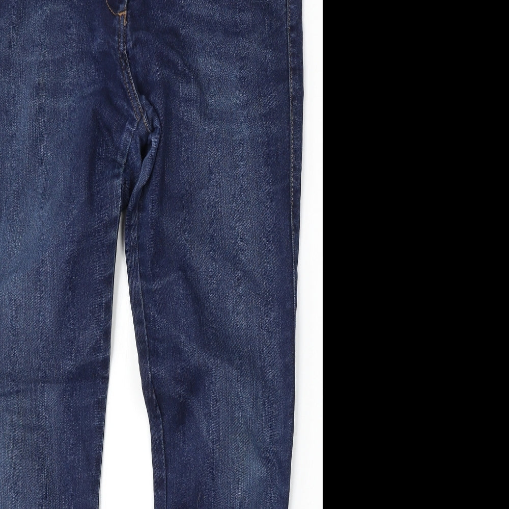 Marks and Spencer Womens Blue  Cotton Skinny Jeans Size 28 L30 in Regular Button
