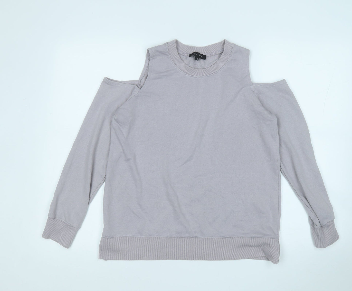 New Look Womens Grey  Cotton Pullover Sweatshirt Size 10