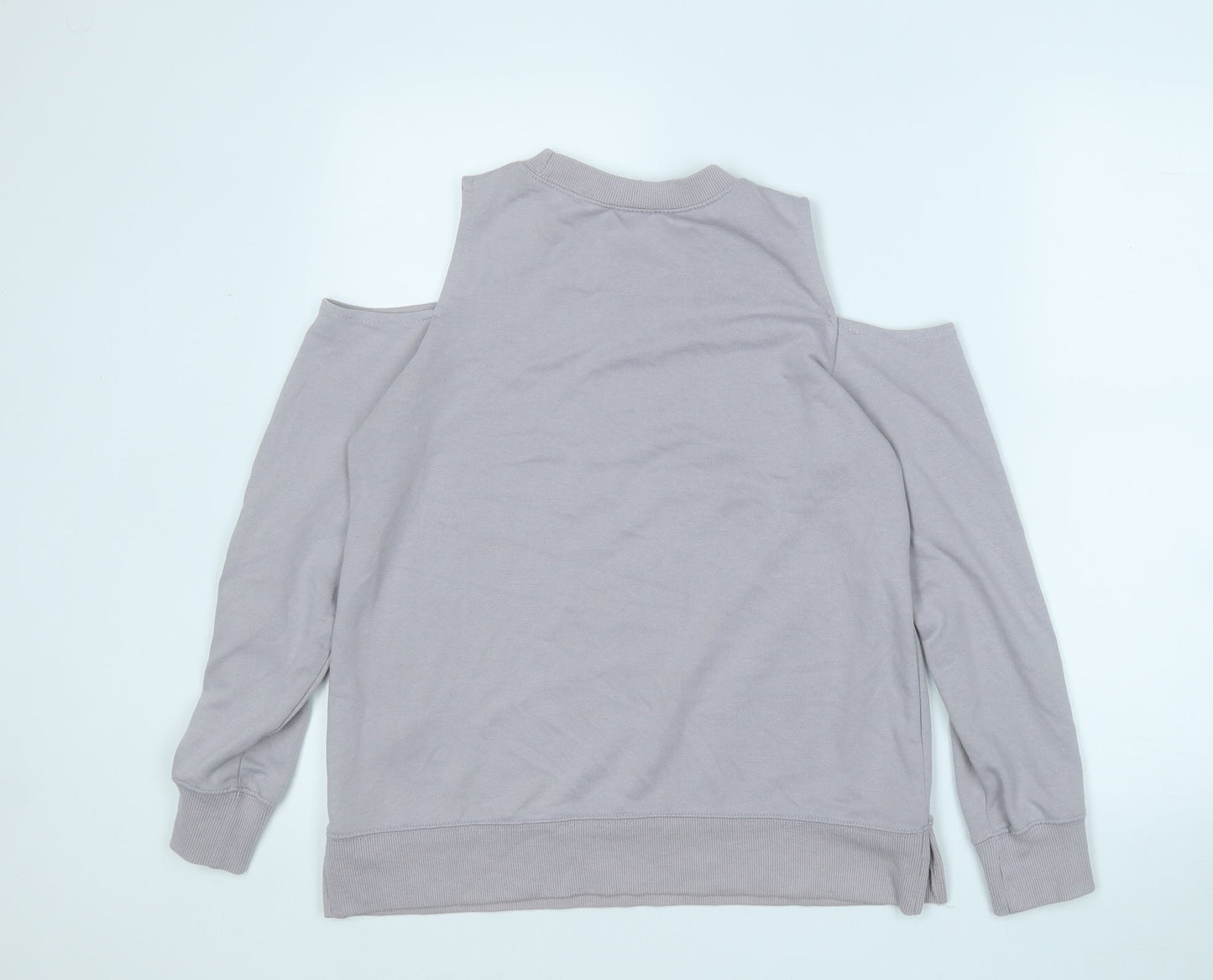 New Look Womens Grey  Cotton Pullover Sweatshirt Size 10