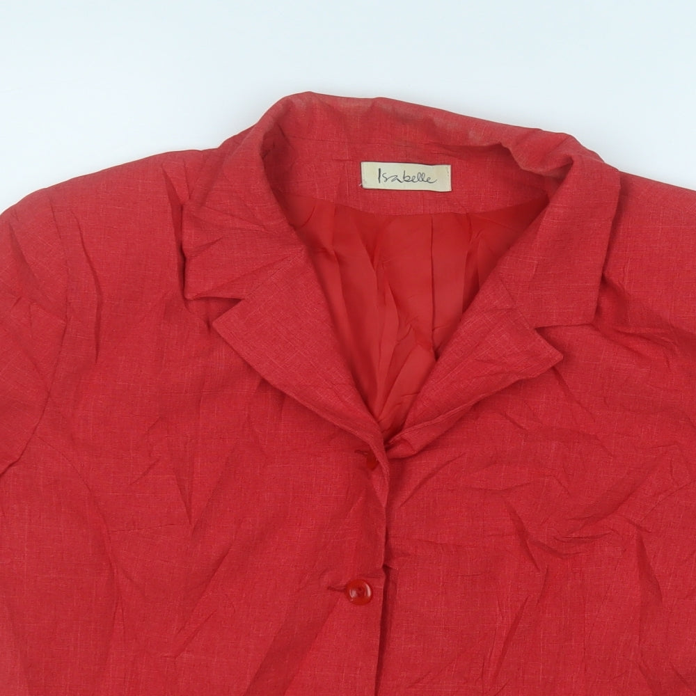 isabelle Womens Red   Jacket Blazer Size 16