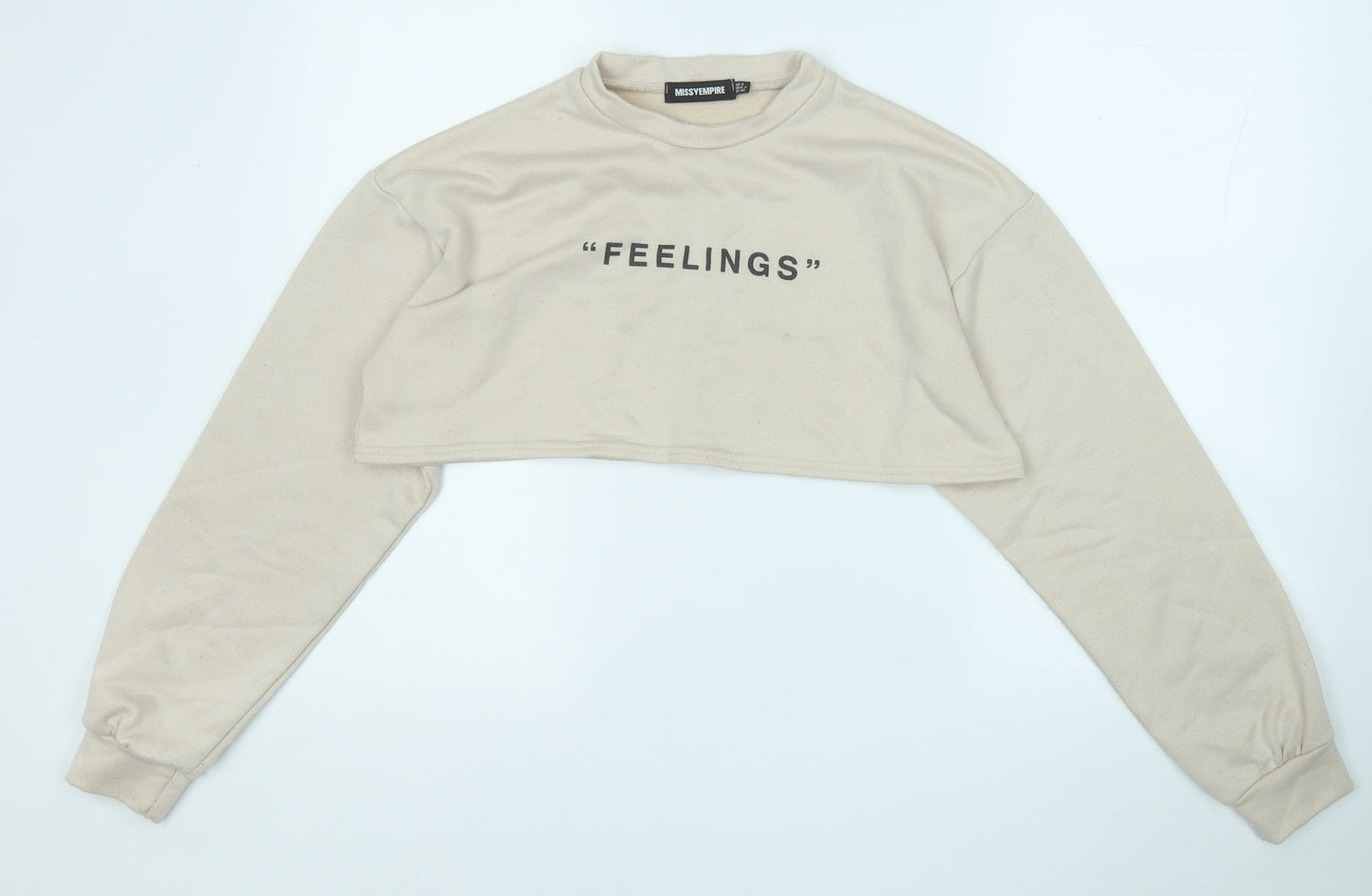 Missy Womens Beige  Polyester Pullover Sweatshirt Size 8   - Feelings