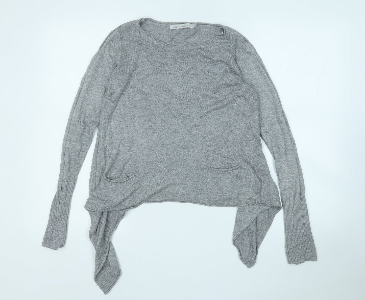 NEXT Womens Grey Round Neck  Viscose Pullover Jumper Size 12