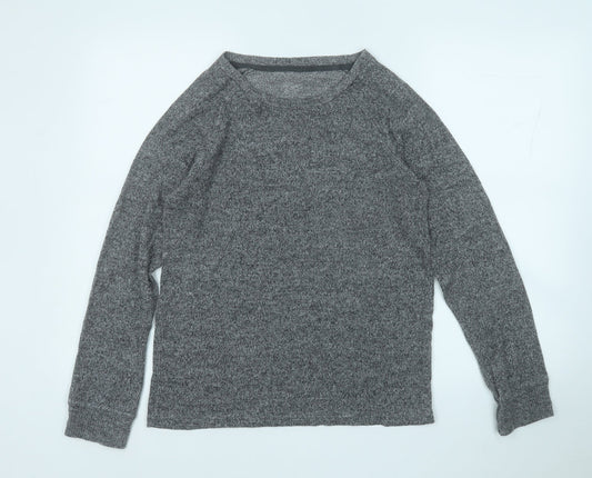love to lounge  Womens Grey Round Neck  Viscose Pullover Jumper Size 10
