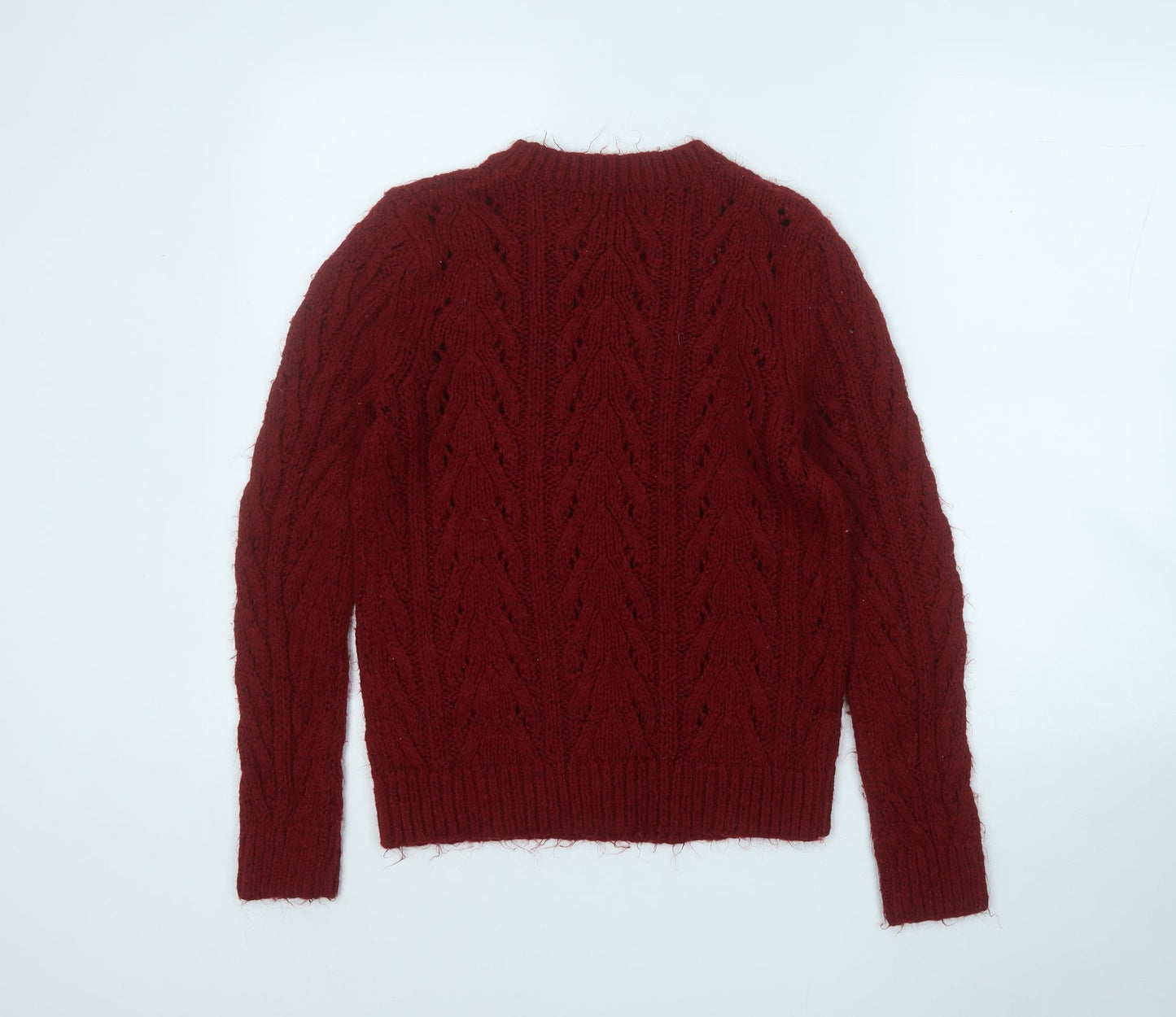 Papaya Womens Red Round Neck  Polyester Pullover Jumper Size S