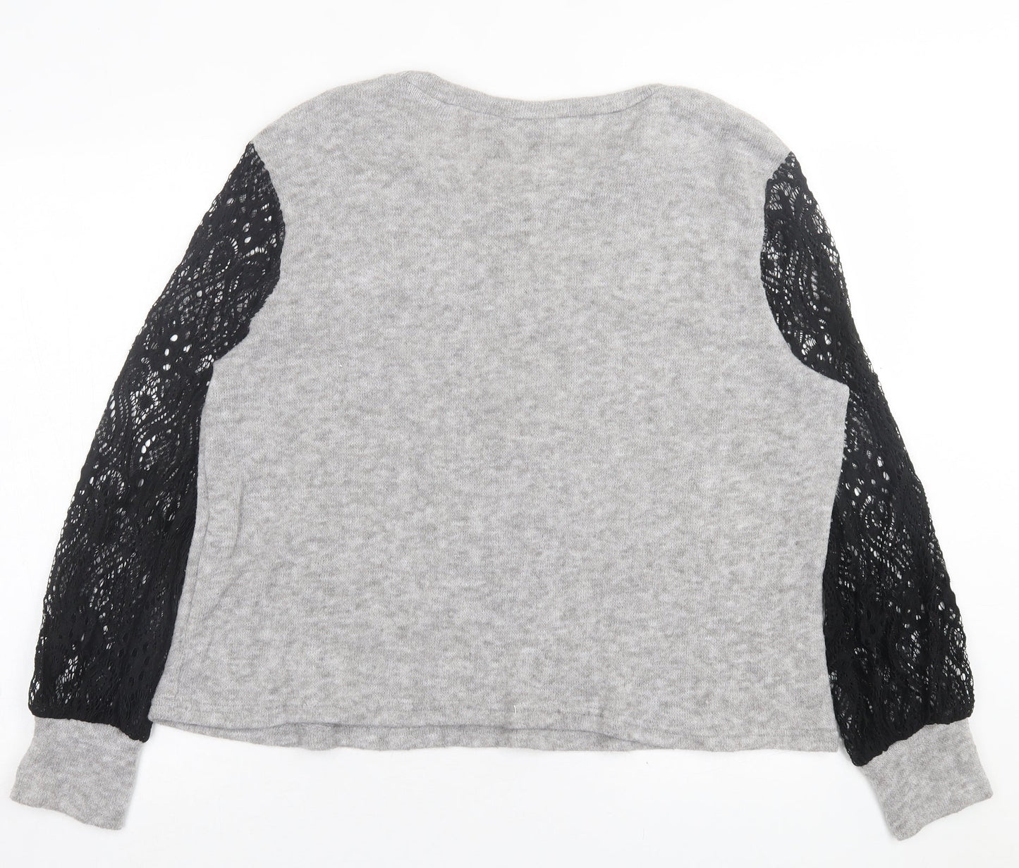 SheIn Womens Grey Crew Neck  Polyester Pullover Jumper Size L