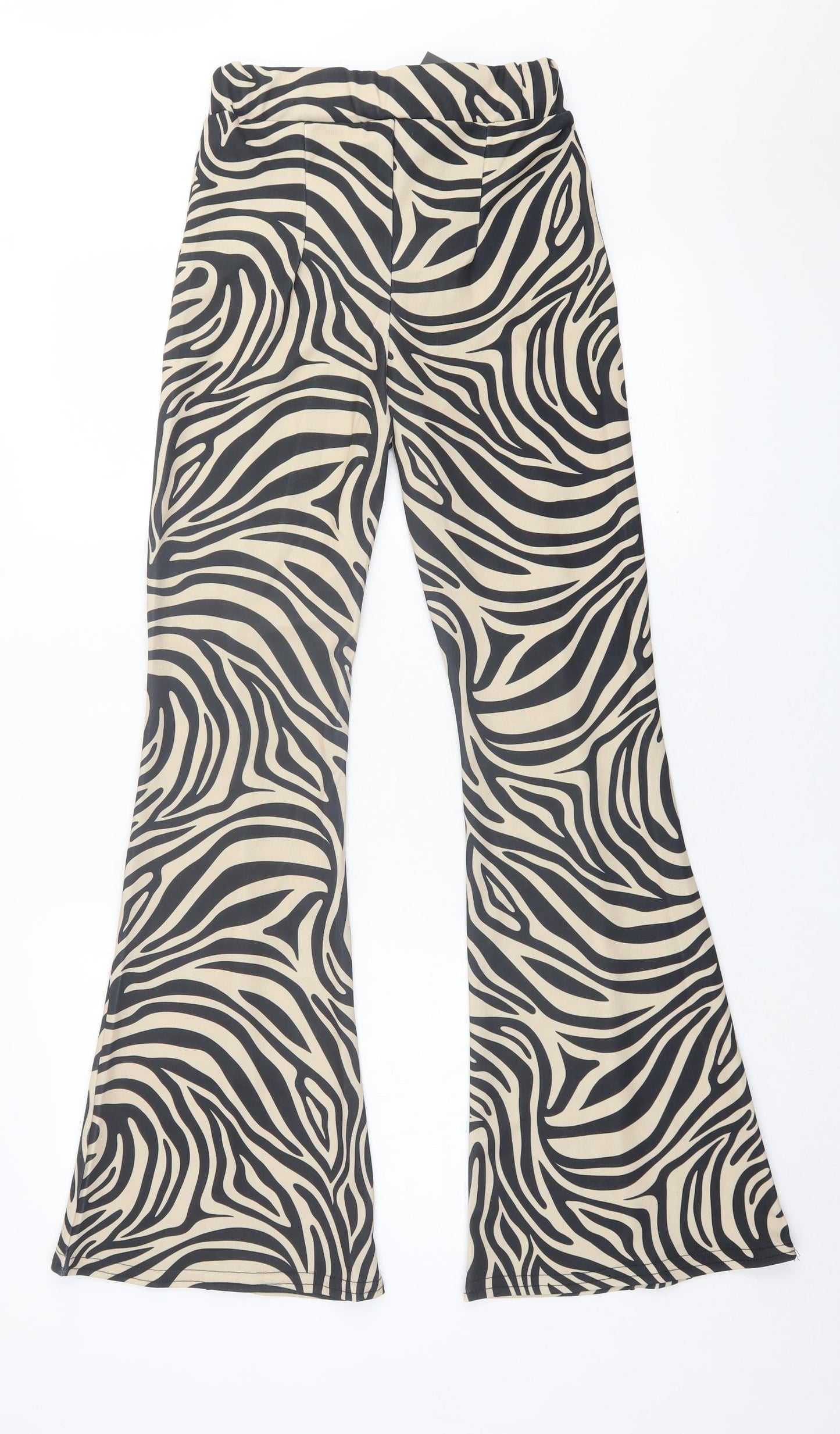 Style Wise Womens Brown Animal Print Polyester Trousers  Size 8 L32 in Regular
