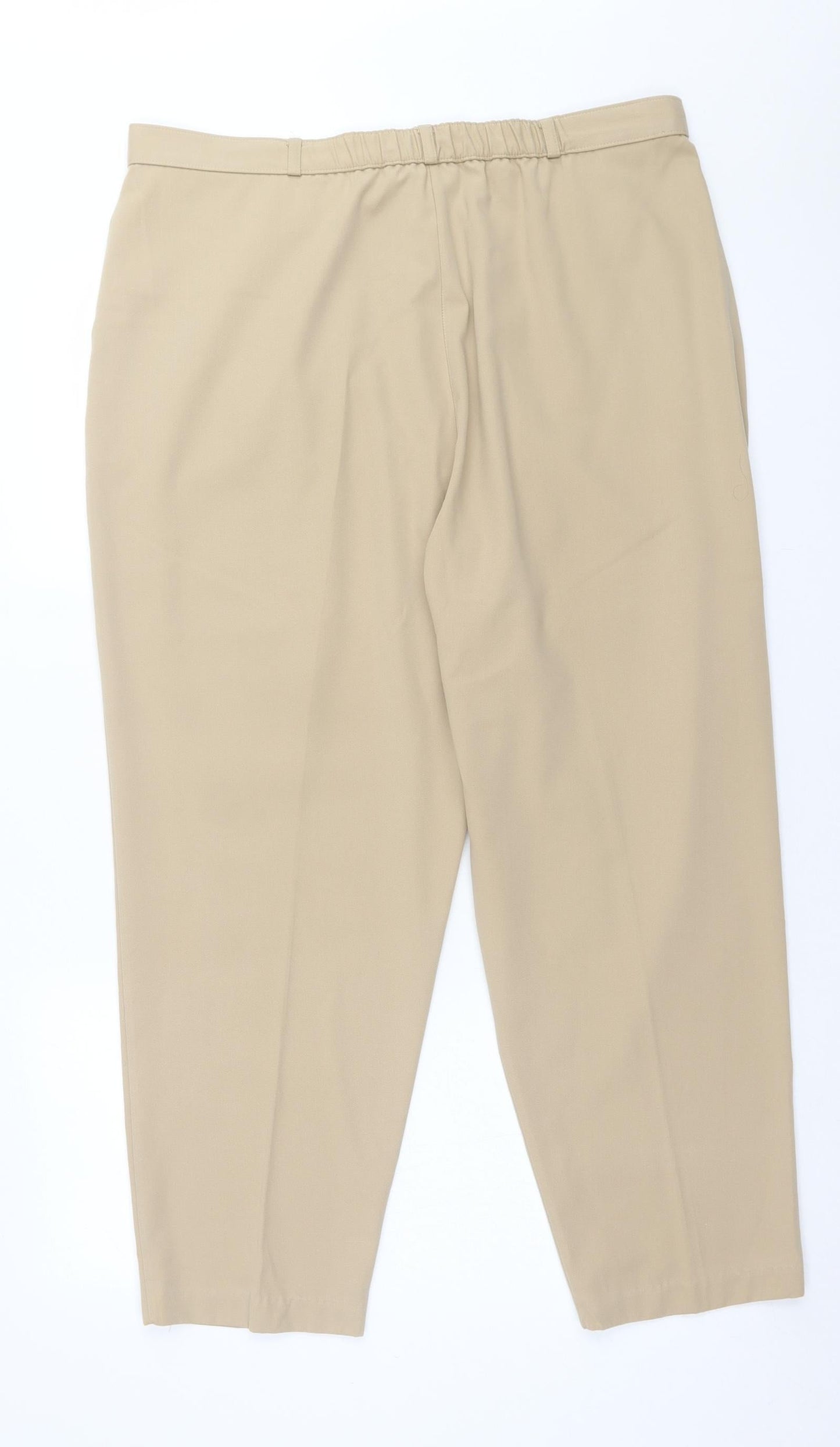 Preworn Womens Beige  Polyester Trousers  Size 18 L26 in Regular Button