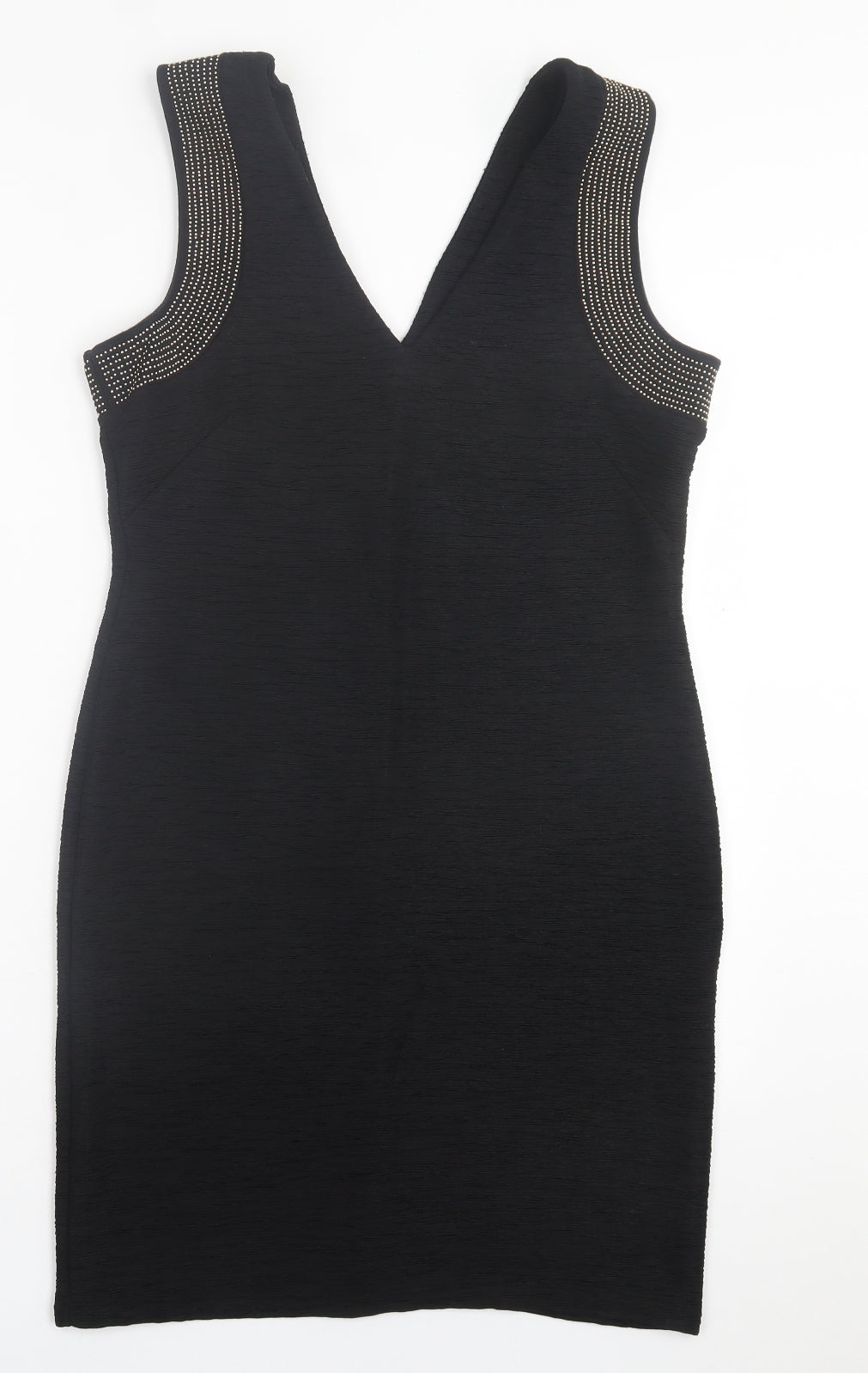 H&M Womens Black  Polyester A-Line  Size M  V-Neck Pullover