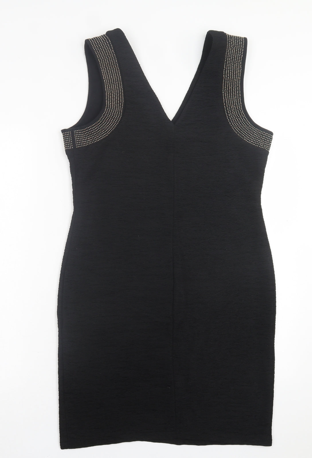 H&M Womens Black  Polyester A-Line  Size M  V-Neck Pullover