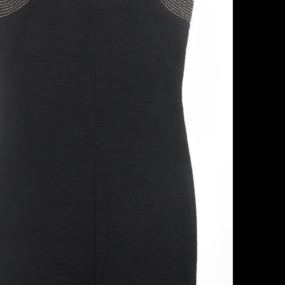 H&M Womens Black  Polyester A-Line  Size M  V-Neck Pullover