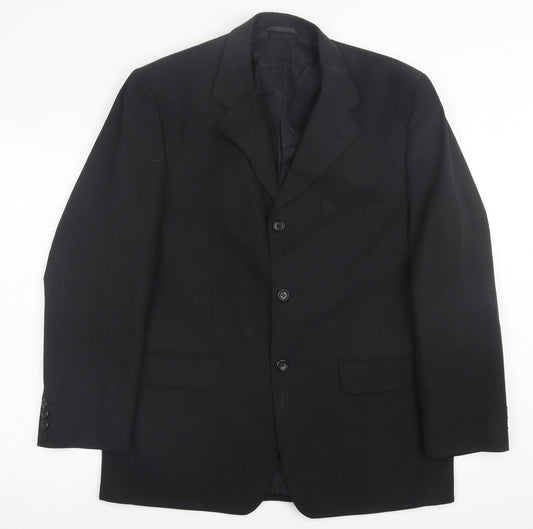 Johnathan Adams Mens Black  Polyester Jacket Suit Jacket Size 40