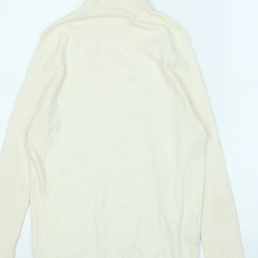 MNG Womens Yellow Mock Neck  Viscose Pullover Jumper Size M