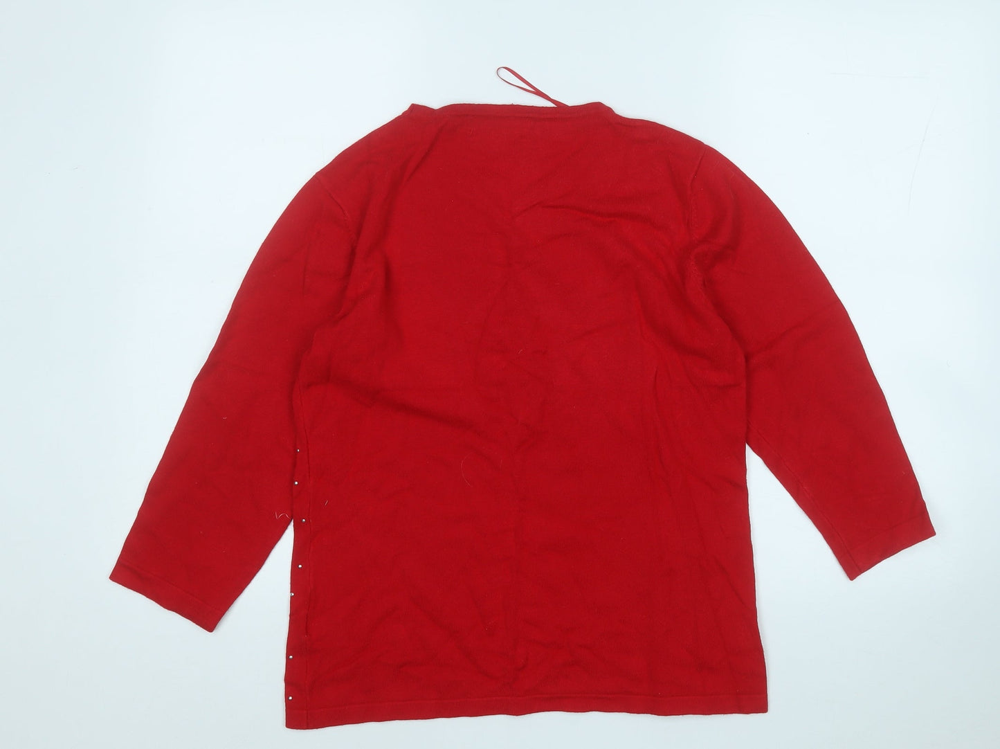 GERARD Womens Red Round Neck  Viscose Pullover Jumper Size S