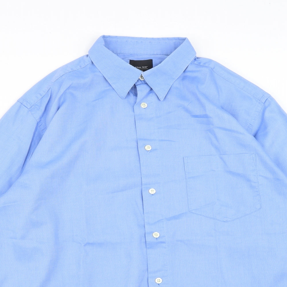 Hyphen Mens Blue  Polyester  Button-Up Size 16.5 Collared Button