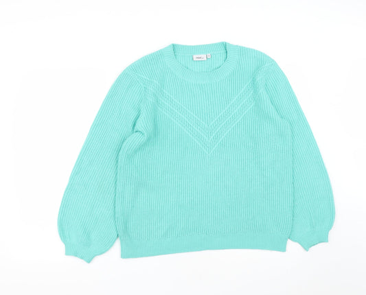 NEXT Womens Blue Round Neck  Acrylic Pullover Jumper Size 10