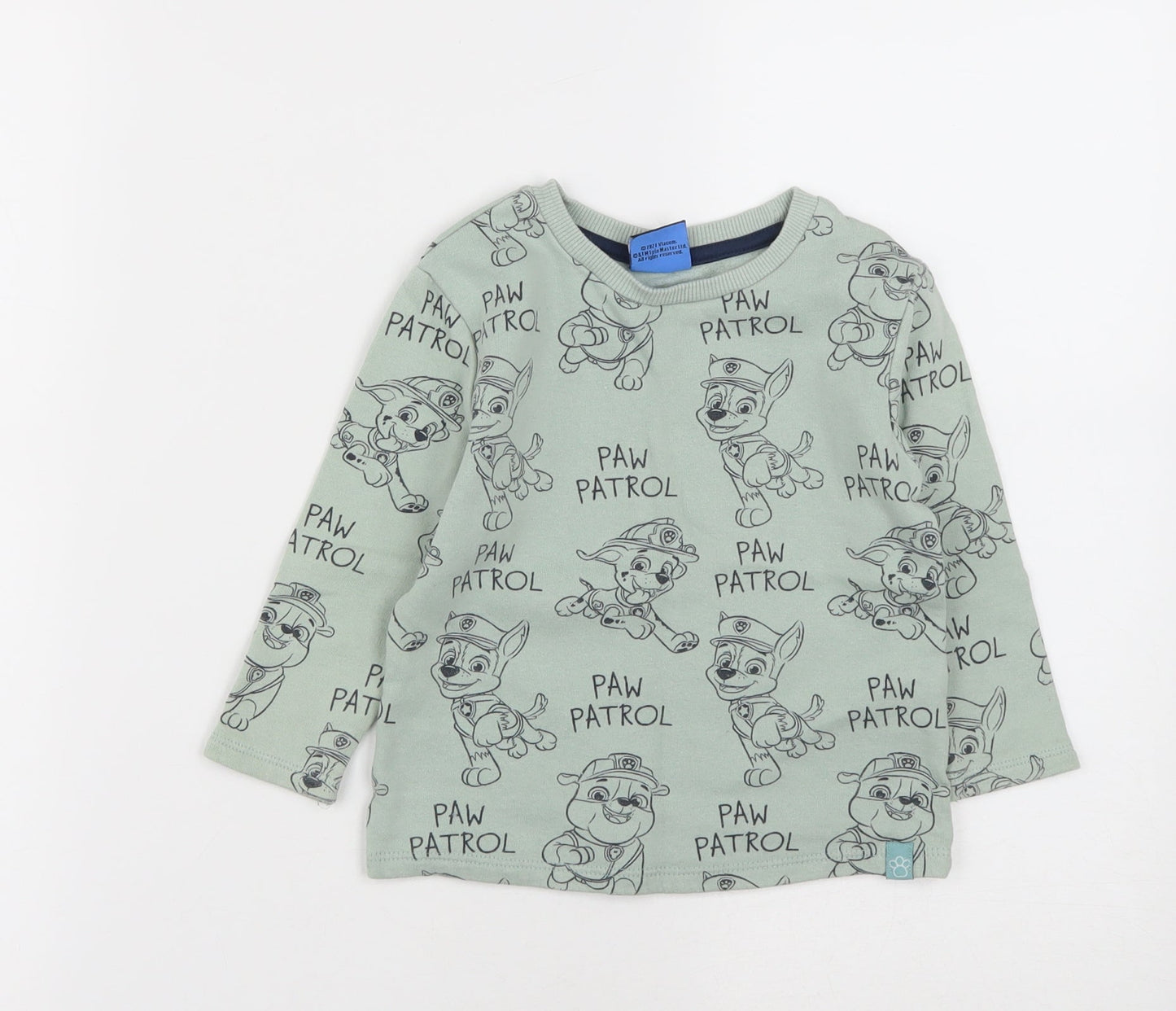George Boys Green  Cotton Pullover Sweatshirt Size 2 Years   - Paw Patrol
