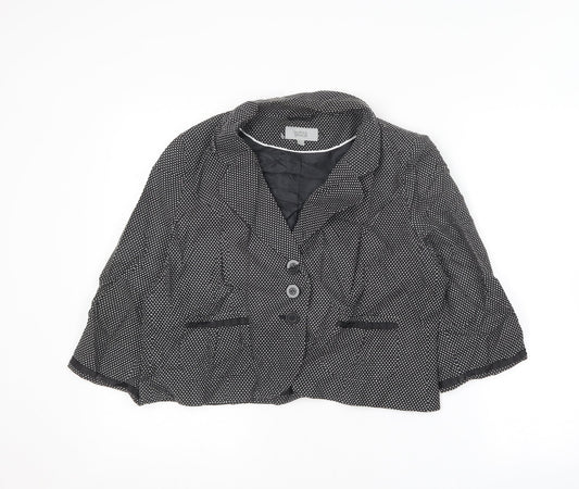 Marks and Spencer Womens Black Geometric  Jacket Blazer Size 16