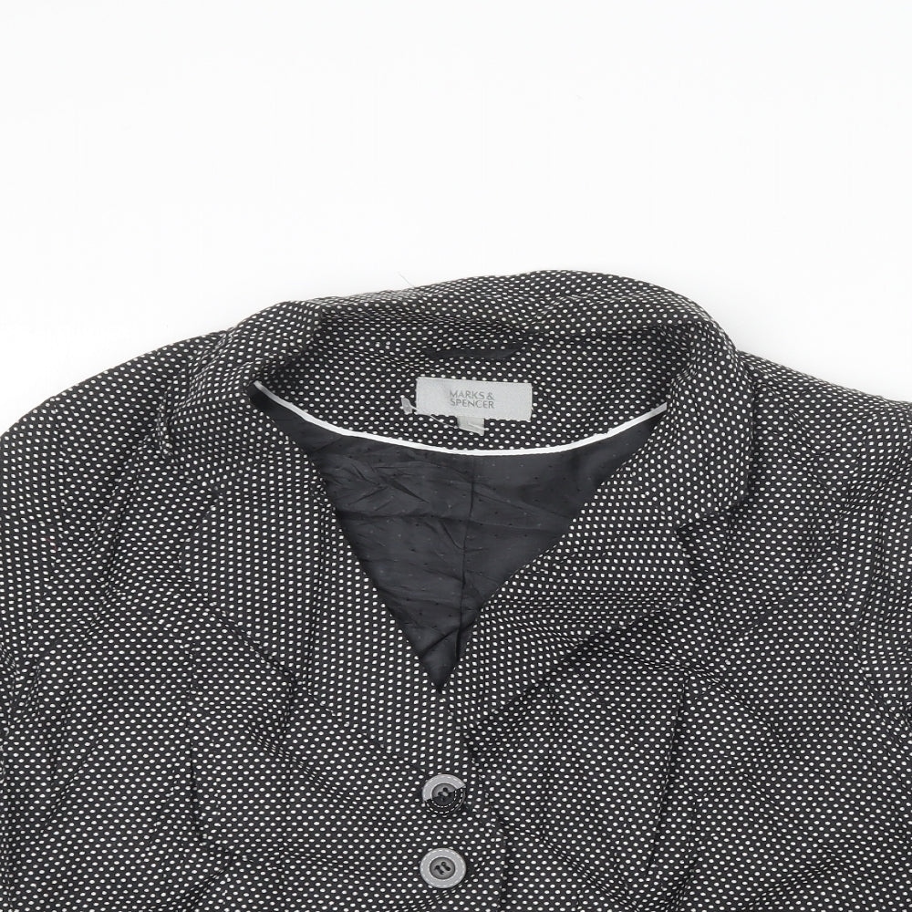 Marks and Spencer Womens Black Geometric  Jacket Blazer Size 16