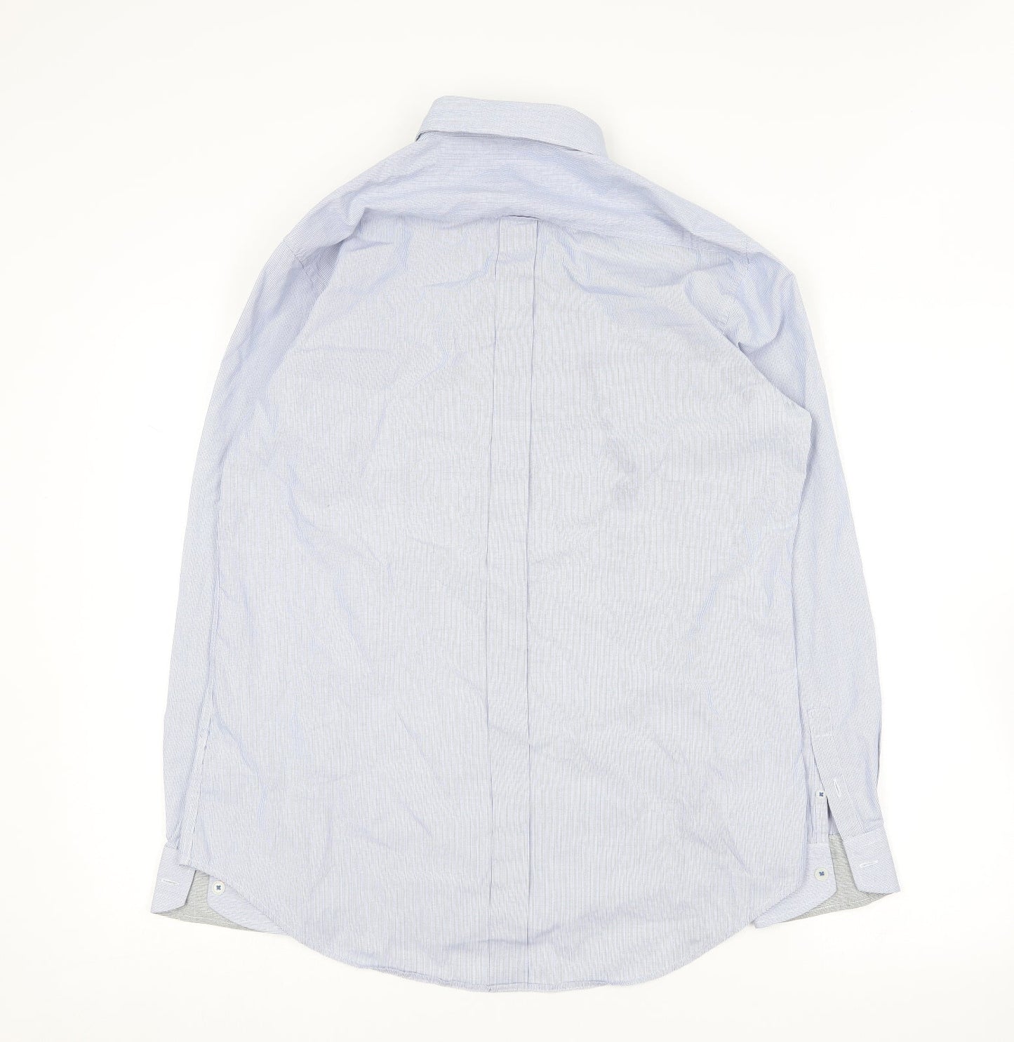 Padini Mens Blue Striped Cotton  Button-Up Size L Collared