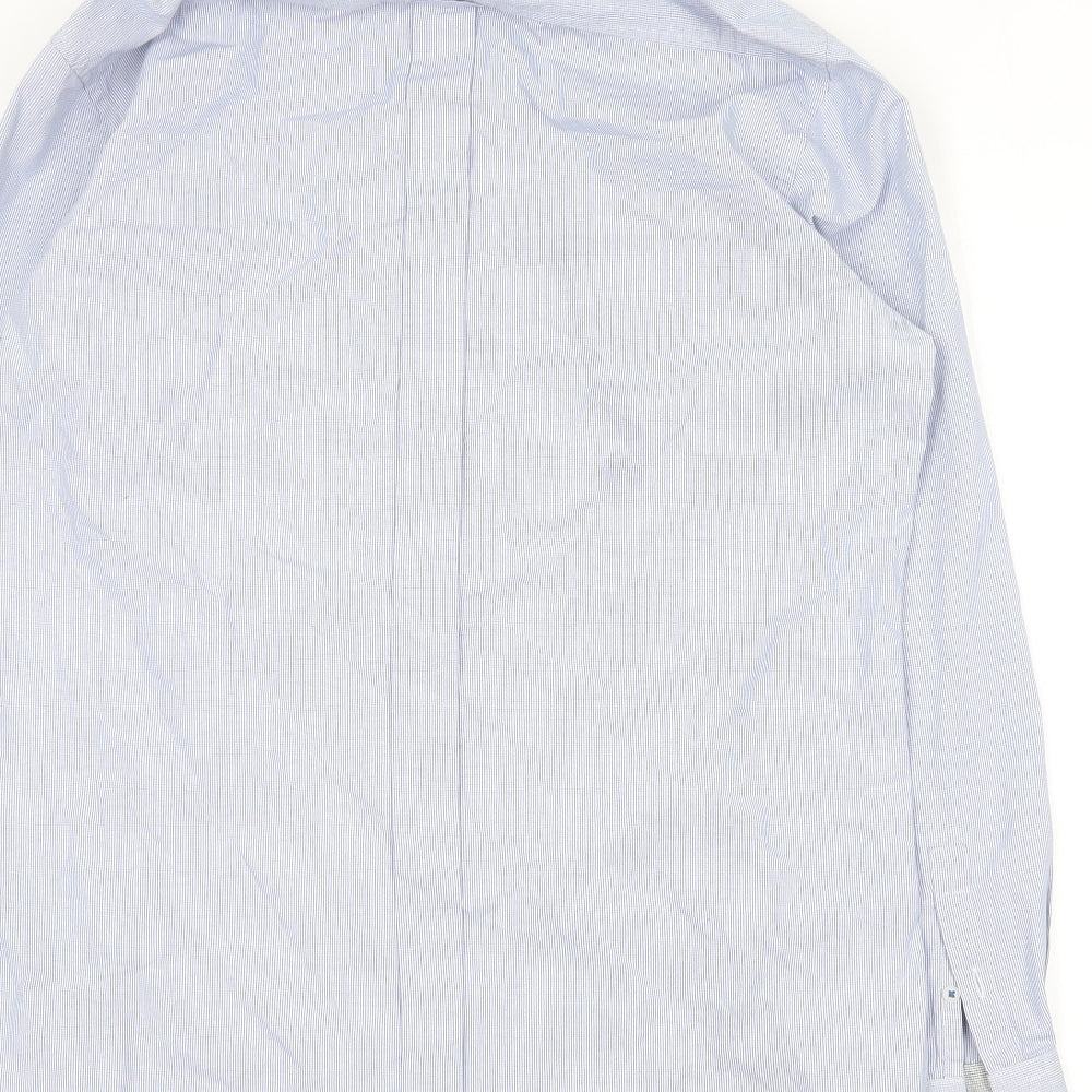 Padini Mens Blue Striped Cotton  Button-Up Size L Collared