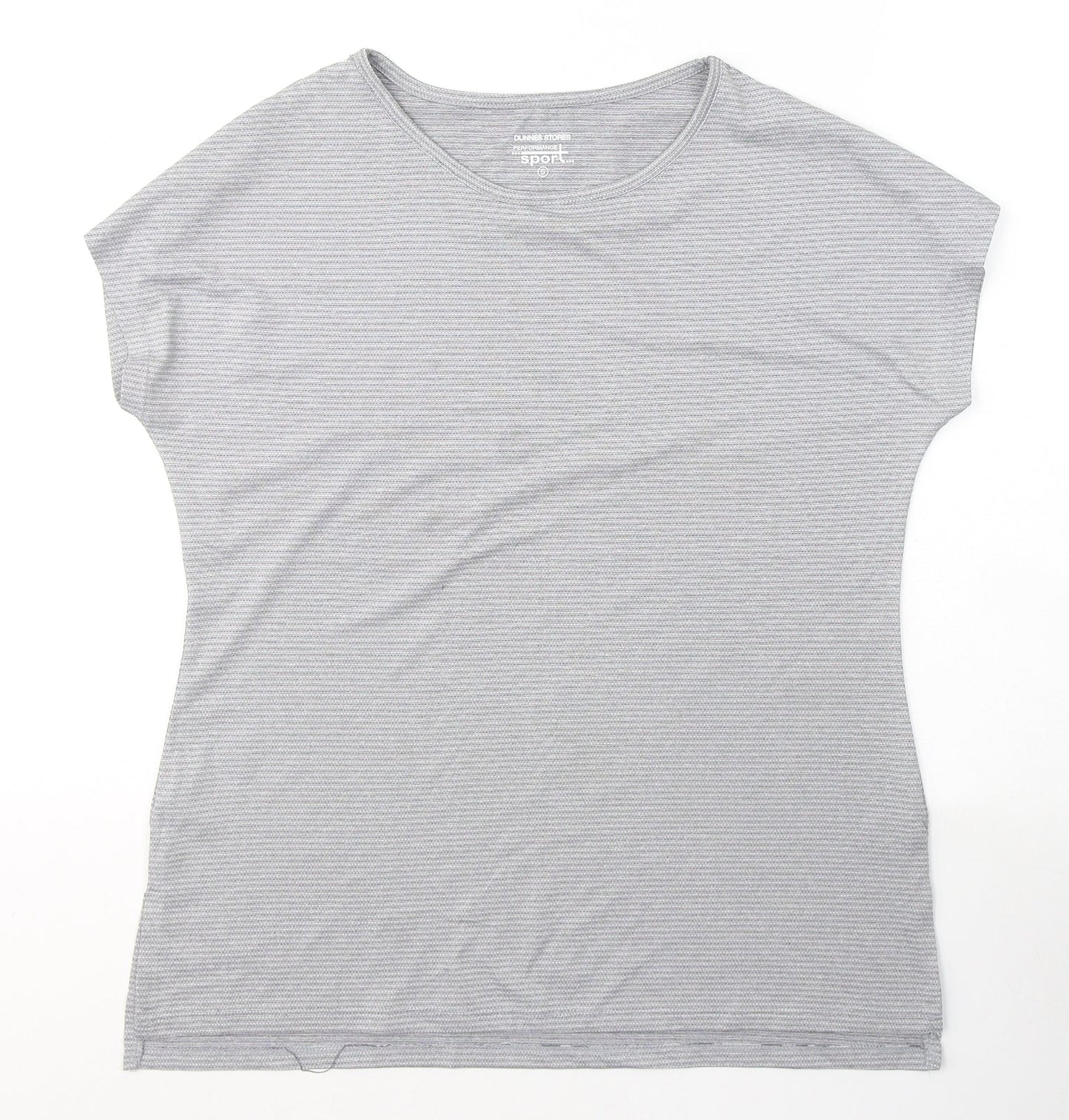 Alfred Dunner Womens Grey  Polyester Basic T-Shirt Size S Round Neck Pullover