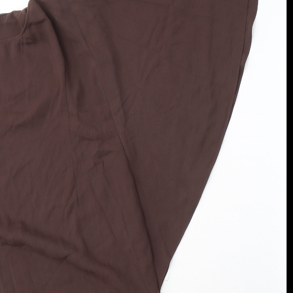 Oasis Womens Brown  Polyester Tunic Blouse Size 12 Off the Shoulder