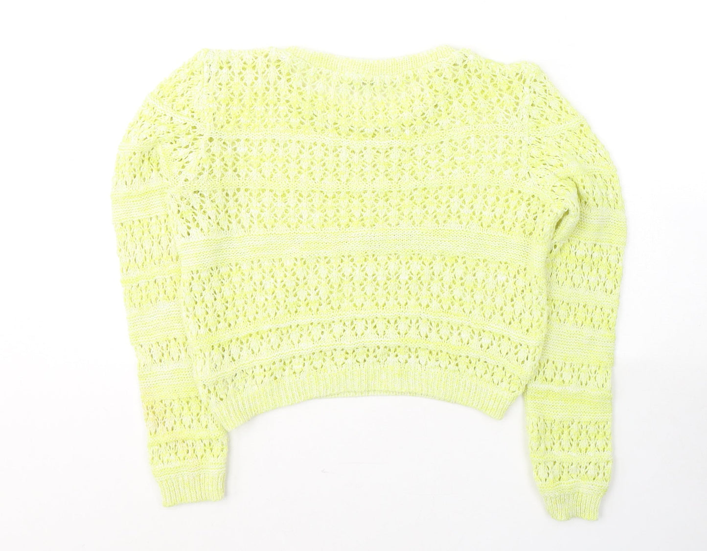 New Look Womens Green Round Neck  Cotton Pullover Jumper Size 8