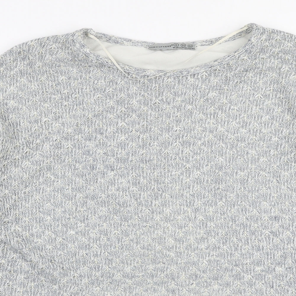 Atmosphere Womens Grey Round Neck  Polyester Pullover Jumper Size 6
