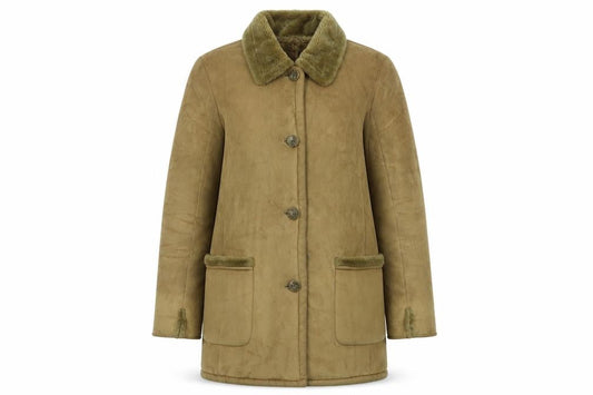 Preworn Womens Beige   Pea Coat Coat Size M  Button