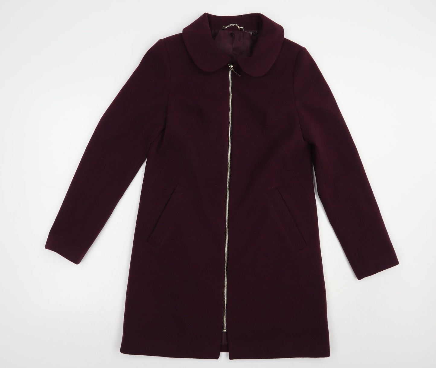 F&F Womens Purple   Biker Coat Size 6  Zip
