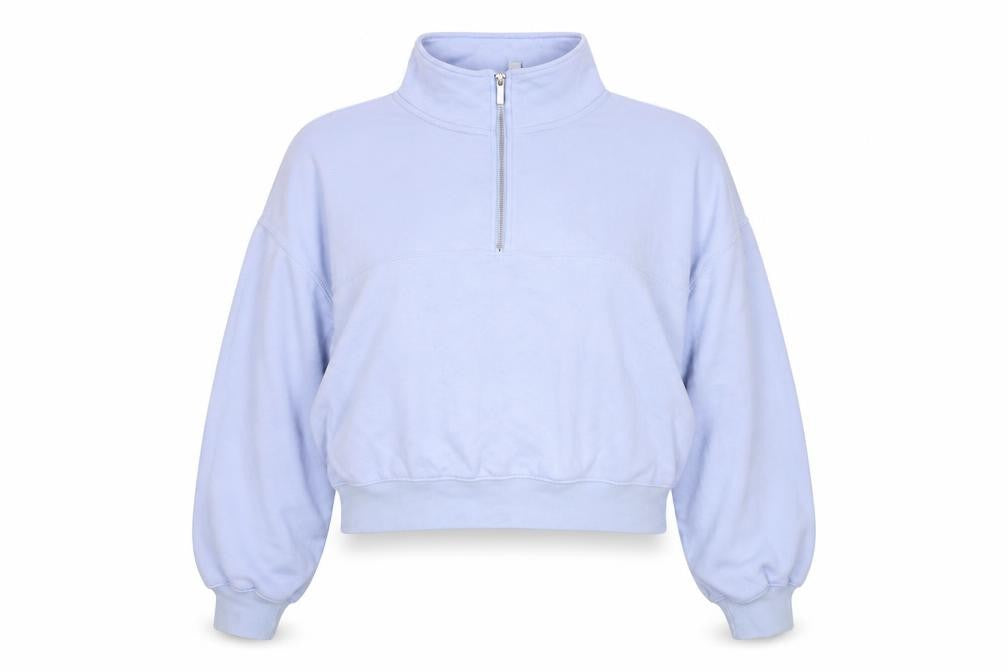 H&M Womens Blue  Cotton Pullover Sweatshirt Size XL  Zip