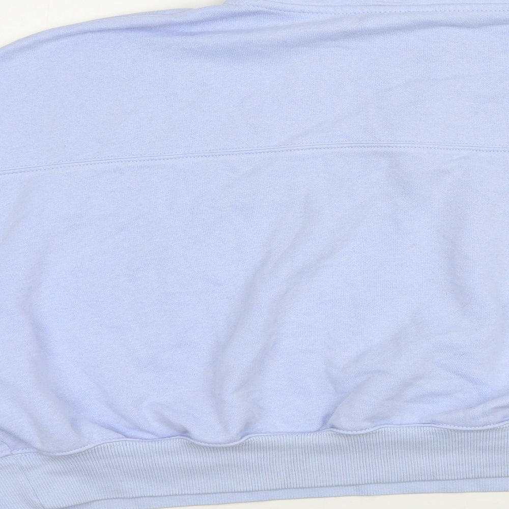H&M Womens Blue  Cotton Pullover Sweatshirt Size XL  Zip