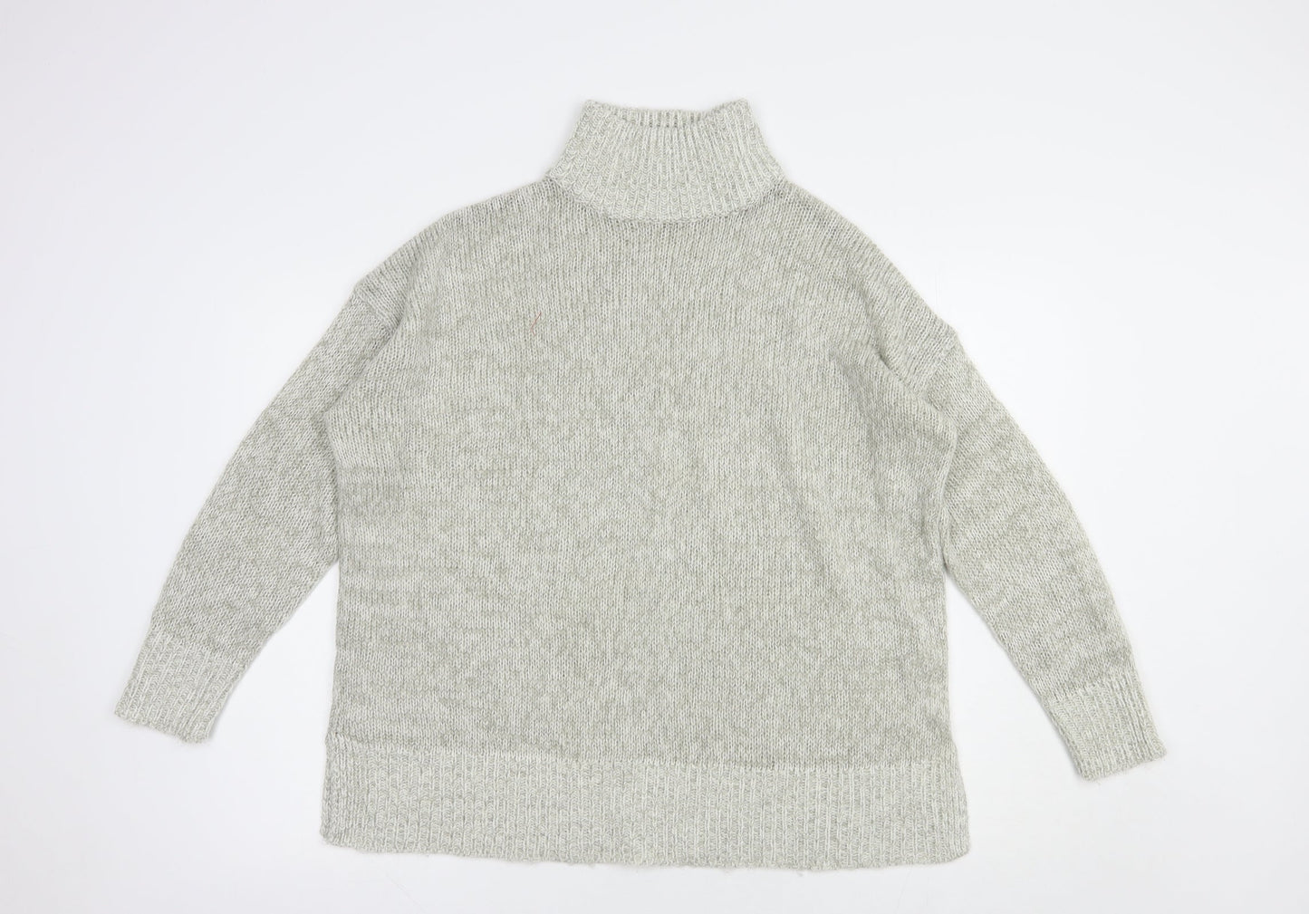 New Look Womens Grey High Neck  Acrylic Pullover Jumper Size M
