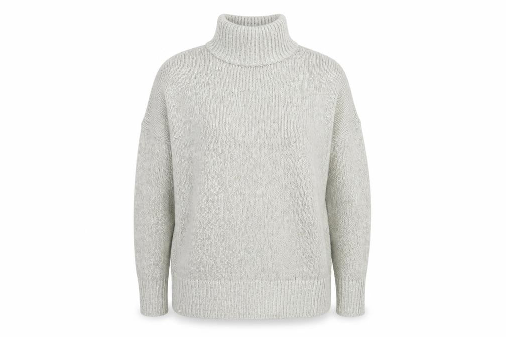 New Look Womens Grey High Neck  Acrylic Pullover Jumper Size M