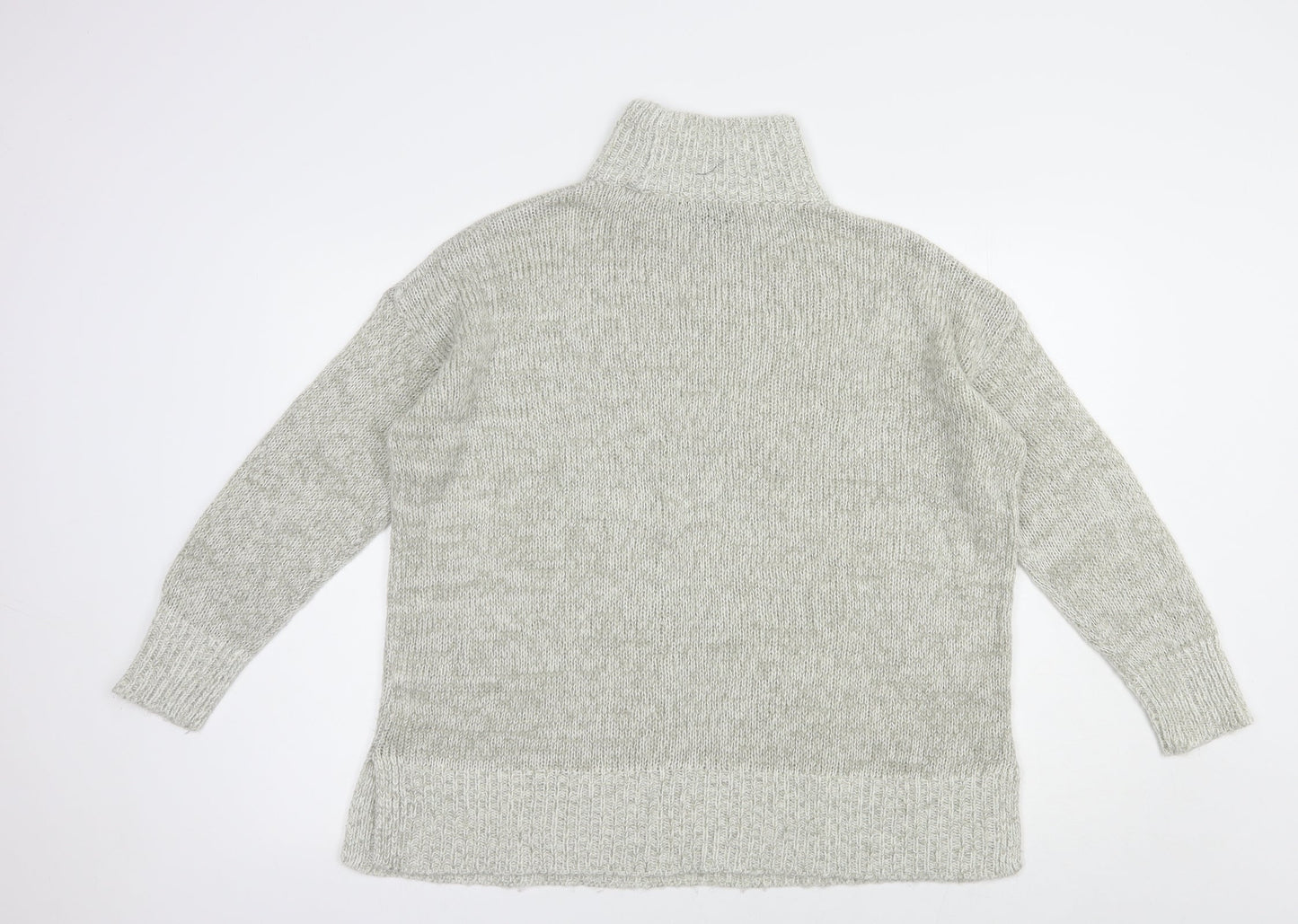 New Look Womens Grey High Neck  Acrylic Pullover Jumper Size M