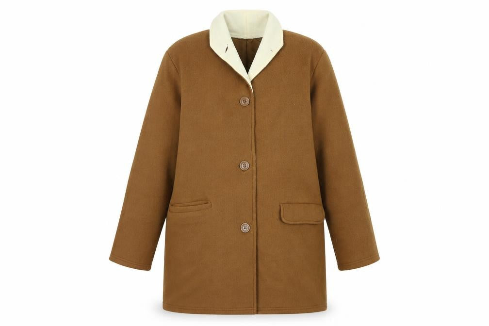 Neuville Womens Brown   Pea Coat Coat Size 12  Button