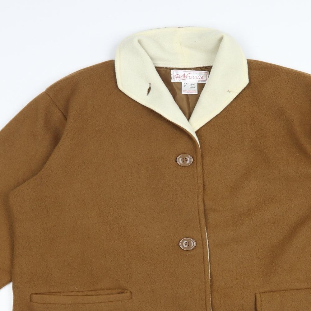 Neuville Womens Brown   Pea Coat Coat Size 12  Button
