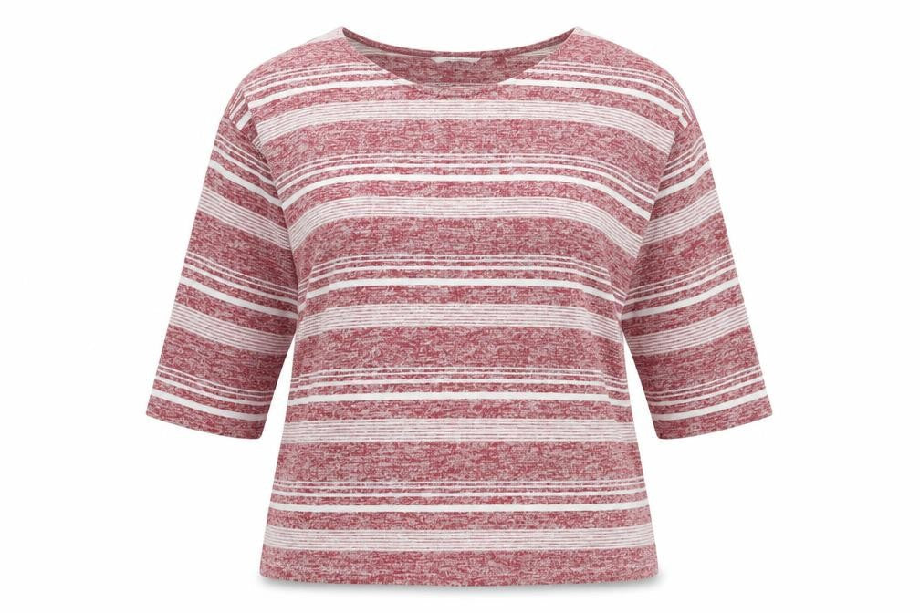 TU Womens Red Boat Neck Striped Polyester Pullover Jumper Size 16