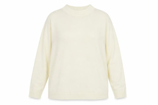 Damart Womens Ivory Mock Neck  Acrylic Pullover Jumper Size 2XL