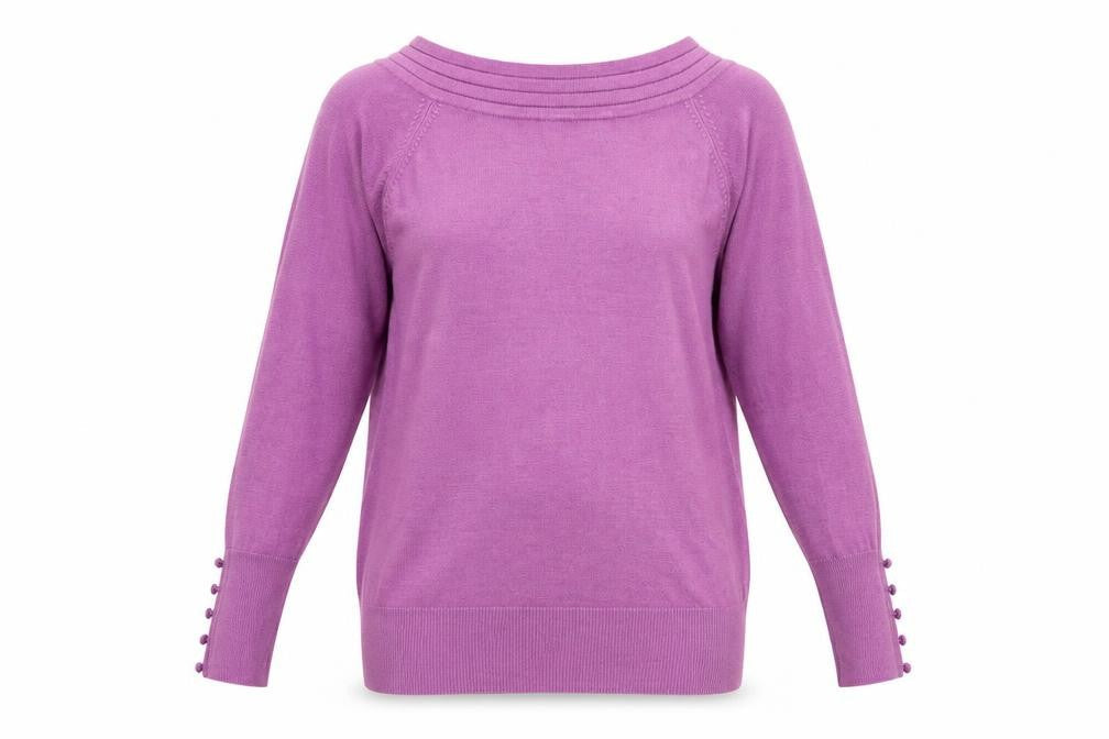 Marks Womens Purple Boat Neck  Acrylic Pullover Jumper Size 16