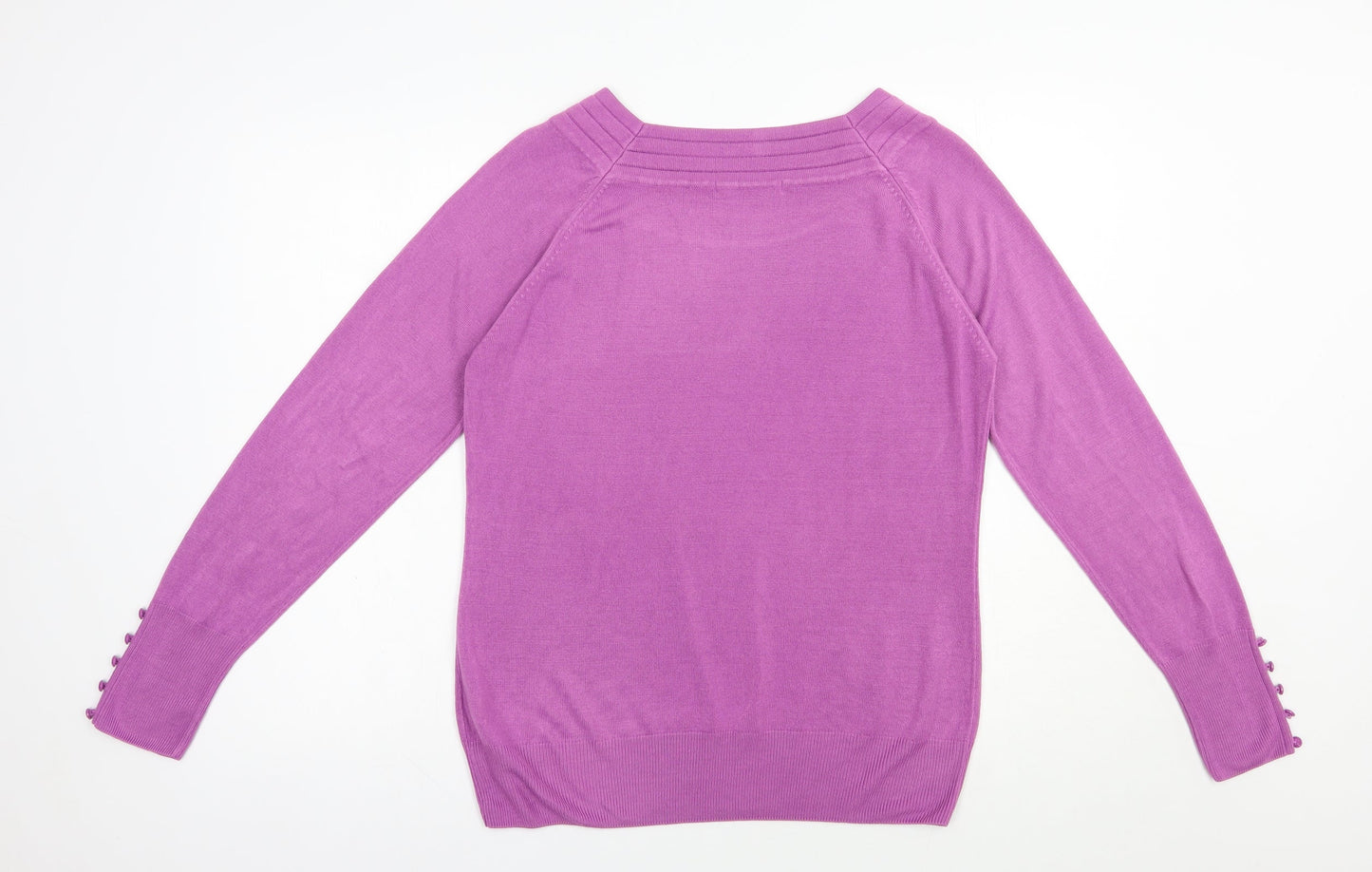 Marks Womens Purple Boat Neck  Acrylic Pullover Jumper Size 16